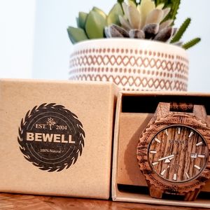 BEWELL Thanatos Verawood Wooden Watch w/ Box